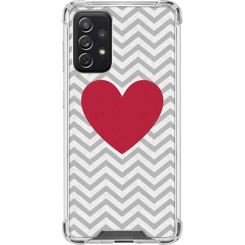 Chevron Heart Galaxy A72 5G Clear Case